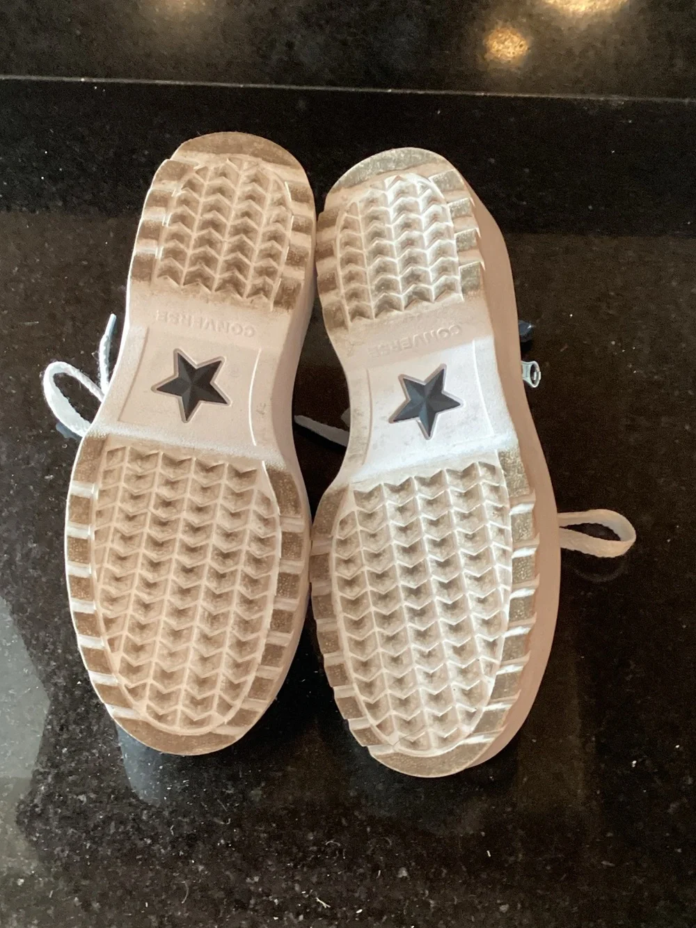 Converse Black Canvas High-Top Platform Sneakers with White Accents